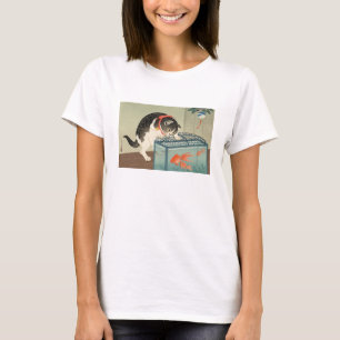 猫と金魚, 古邨katt & guldfisk, Koson, Ukiyo-e T-shirt