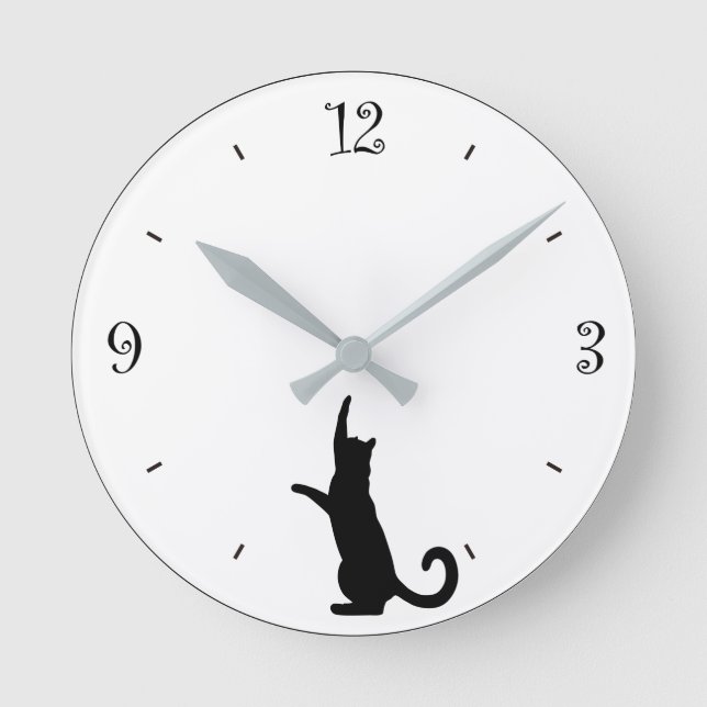 猫の掛け時計 Cat clock Rund Klocka (Framsida)