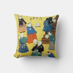 猫の曲芸師 国芳akrobat av katterna, Kuniyoshi, Ukiyo-e Kudde