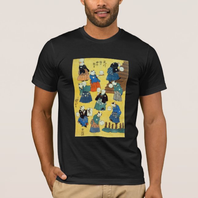 猫の曲芸師 国芳akrobat av katterna, Kuniyoshi, Ukiyo-e T-shirt (Framsida)