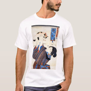 猫 と, 国 芳 Cat och Woman, Kuniyoshi, Ukiyo-e Tröja