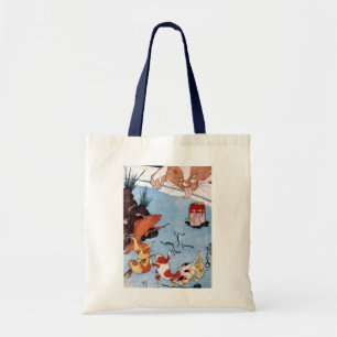 猫 と 魚, 国 Cat och Goldfish, Kuniyoshi, Ukiyo-e Tygkasse