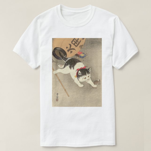猫 古邨katt som fångar musen, Ohara Koson, Ukiyo-e Tröja (Design framsida)