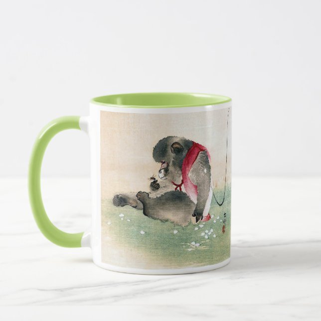 猿、小原古邨 Koson Mugg (Vänster)