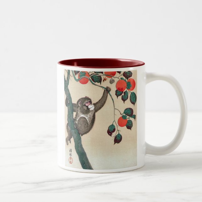 猿、小原古邨 Koson Två-Tonad Mugg (Höger)