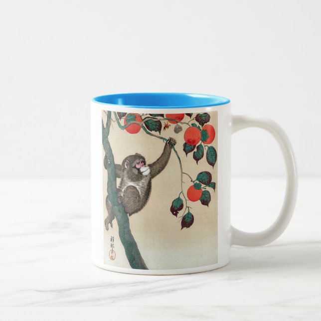 猿、小原古邨 Koson Två-Tonad Mugg (Höger)