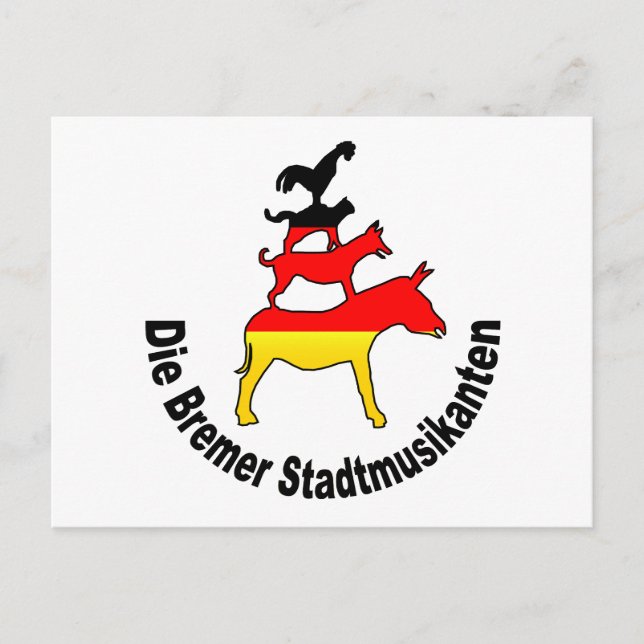 町のミュージシャンズオブブレーメン VYKORT (Framsida)