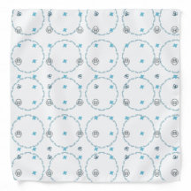 白と青の上品な鳥＆花模様｜爽やかなデザインでアクセサリーに彩りを