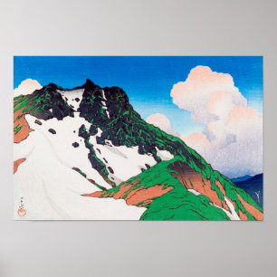 白 馬 岳, Asahi Peak Seen från Mt. Hakuba, Hasui Poster