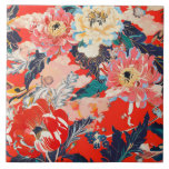 百花繚乱 Reimagined2 Kakelplatta<br><div class="desc">Where tradition blooms boldly. A modern interpretation of Japanese floral art — fierce yet graceful. The timeless beauty of nature reimagined with vivid colors and contemporary flow. Designed by a Japanese creator, this piece captures the essence of “Wabi Power”.</div>