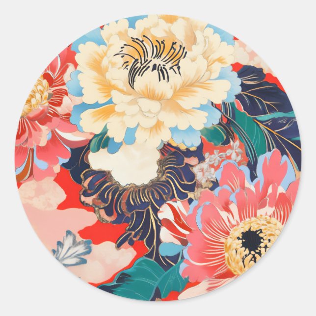 百花繚乱 Reimagined2 Runt Klistermärke (Framsida)