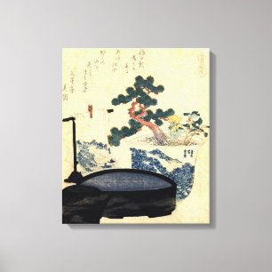 盆 栽, 北 Bonsai, Hokusai, Ukiyo-e Canvastryck