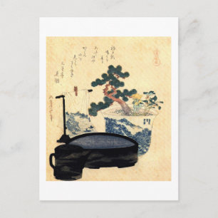 盆 栽, 北 Bonsai, Hokusai, Ukiyo-e Vykort
