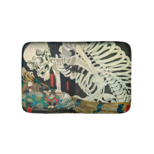 相馬の古内裏 国芳skelett som behandlas av häxan, Kuniyoshi Badrumsmatta