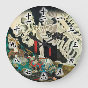 相馬の古内裏 国芳skelett som behandlas av häxan, Kuniyoshi Stor Klocka
