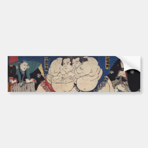 相 撲, 国 Sumo Wrestling, Kuniyoshi, Ukiyo-e Bildekal