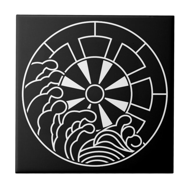 石持ち地抜き浪に源氏車 KAKELPLATTA (Framsidan)