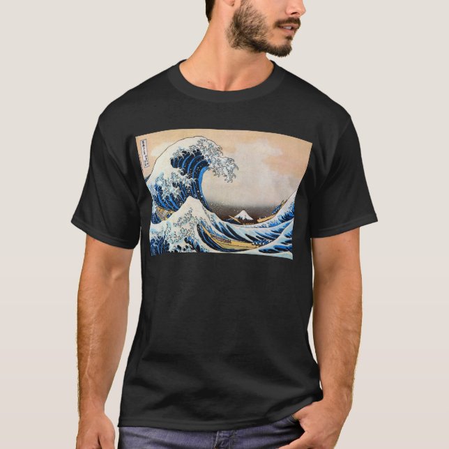 神奈川沖浪裏 北斎underbar vinkar, Hokusai T-shirt (Framsida)