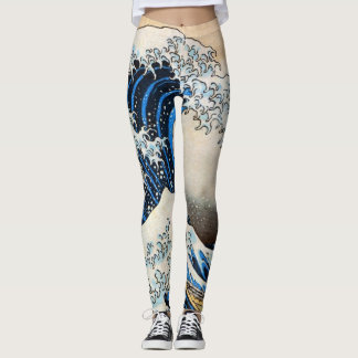 神奈川沖浪裏 北斎underbar vinkar, Hokusai, Ukiyo-e Leggings