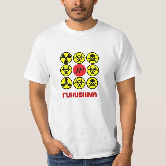 福島 för Japan 日本国JP Fukushima T-shirt (Framsida)