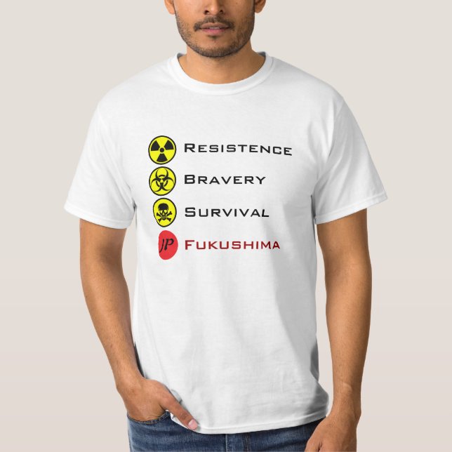 福島 för Japan 日本国JP Fukushima Tee Shirt (Framsida)