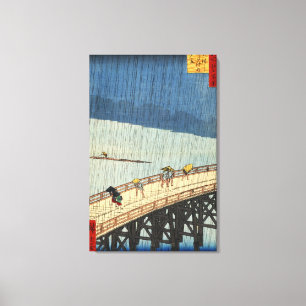 突 然 雨, 広 sudanden Rain, Hiroshige, Ukiyo-e Canvastryck