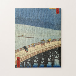 突 然 雨, 広 sudanden Rain, Hiroshige, Ukiyo-e Pussel
