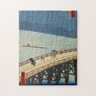 突 然 雨, 広 sudanden Rain, Hiroshige, Ukiyo-e Pussel