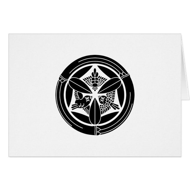 竹の丸に三羽雀 HÄLSNINGSKORT (Framsidan Horizontal)