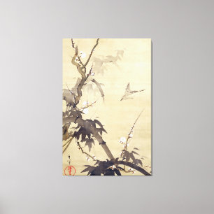 竹 に, 其 一 Bird och Bamboo, Kiitsu, Japan Art Canvastryck