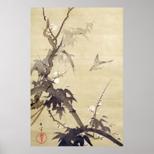 竹 に, 其 一 Bird och Bamboo, Kiitsu, Japan Art Poster