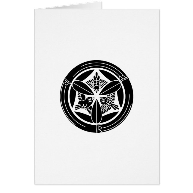 竹 の 丸 に 三 羽 雀 HÄLSNINGSKORT (Framsidan)