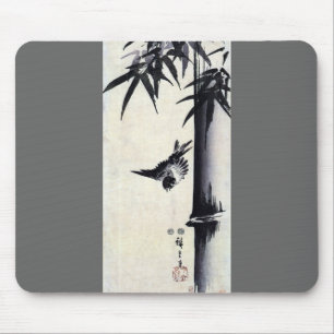 竹 雀, 歌 川 重 Bamboo & Sparrow, Hiroshige, Sumi-e Musmatta