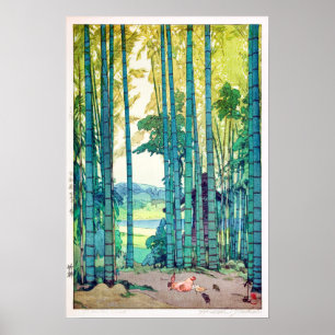 竹, Bamboo grove, Hiroshi Yoshida, Woodcut Poster