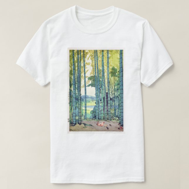 竹, Bamboo grove, Hiroshi Yoshida, Woodcut T-shirt (Design framsida)