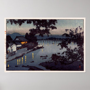 筑 後 川 夕 べ, Evening in Chikugo flod, Hiroshi Yoshid Poster