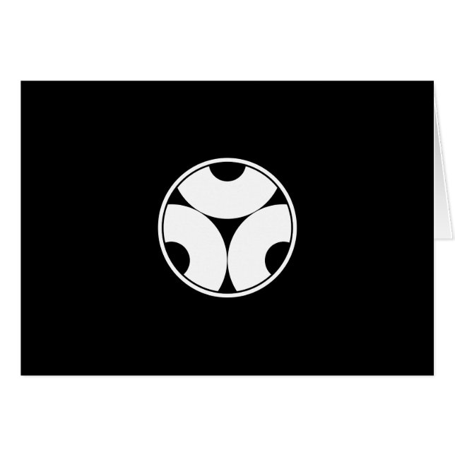 糸 輪 に 三 つ 割 anbudssökande hälsningskort (Framsidan Horizontal)