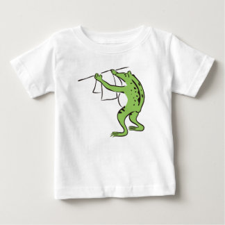 【純和風】鳥獣戯画風カエルの丁寧お洗濯ラグラン TEE