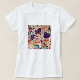 紫の綺麗な伝統的着物生地のTシャツ T SHIRT