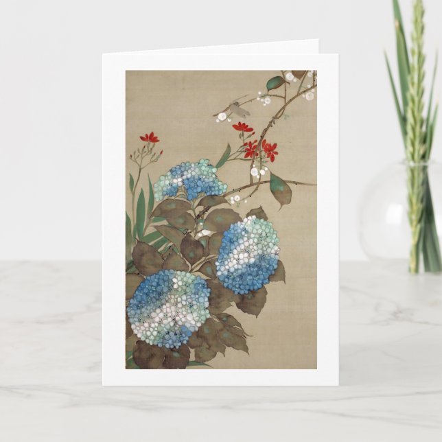 紫陽花 抱一vanlig hortensia, Hōitsu Kort (Framsida)