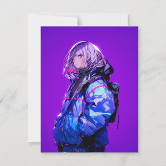 紫/Purple Invitation Card | 東京娘 GenerartiveAI Inbjudningar