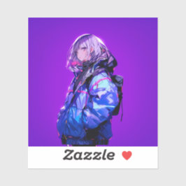 紫/Purple Seal | 東京娘 GenerartiveAI Klistermärken