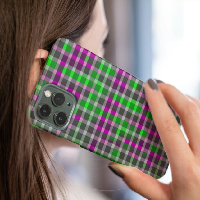 緑、黒、グレー、ピンクのチェック柄 (Skapare uppladdad)