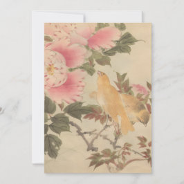 美しい花と鳥の絵　ビンテージアート　日本画 INBJUDNINGAR