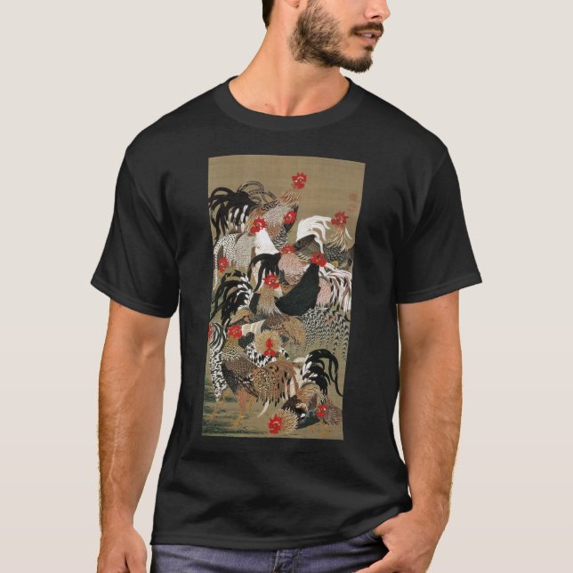 群鶏図 för 動植綵絵 (20), 伊藤若冲 t-shirt (Framsida)