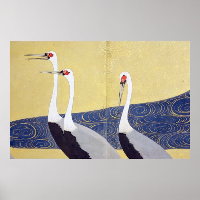 群 鶴 図 風(部 分), budgivningsanbud Cranes(detalj), Kii Poster (Framsidan)