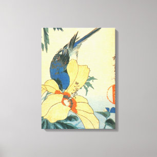 芙 蓉 に い 鳥, 広 turer Hibiscus och Blue Bird, Hiroshi Canvastryck