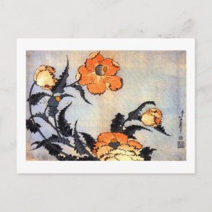 芥 子 花, 北 poppies, Hokusai, Ukiyoe Vykort