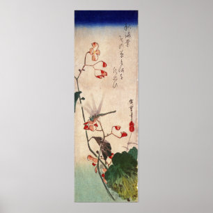 花 に ト ボ, 広 重 Dragonfly och Flower, Hiroshige, Ukiy Poster