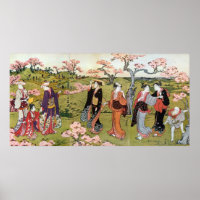 花 見, 清 長 blomvisning, Kiyonaga, Ukiyo-e